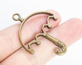 10 Umbrella Charm Antique Bronze Tone (65221-517)