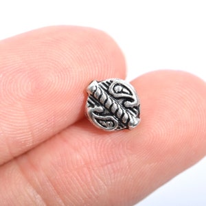 20 pcs 8x7mm Leaf Spacer Beads Antique Silver Tone (63302-2393)