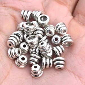 30 pcs 8x6mm Cone Bead Cap Antique Silver Tone 63197-2345 image 2