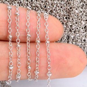 1 YD Chain Silver Tone 1.8mm Brass Chains  (60960-S24)