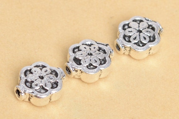 28 Pcs 10mm Bali Bead Cap Oxidized Silver Plated mu-327