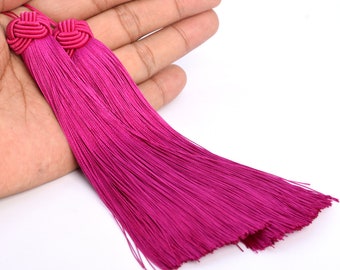 2 Tassels 5.9" / 15cm Polyester Mala Tassel Fuchsia Color (60867-044)