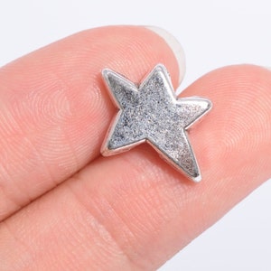 20 pcs 18x13mm Star Spacer Beads Antique Silver Tone (64648-2544)