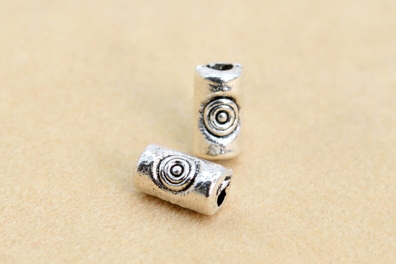 50 pcs 5x3mm Round Tube Spacer Beads Antique Silver Tone 62702-2295
