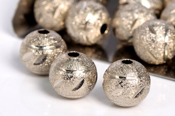 AD Beads Gunmetal Copper Metal Mesh Round Spacer Beads – 10 Pieces, Choose Size (12mm-30mm), Lead & Nickel Free