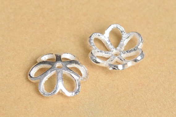Sterling Silber Perlenkappen Helle Oder Antike Silberblumen Perlenkappen 4 Mm 6 Mm 8 Mm 10 Mm Passen 3 Mm - 14 Mm Perlen Für Die Schmuckherstellung