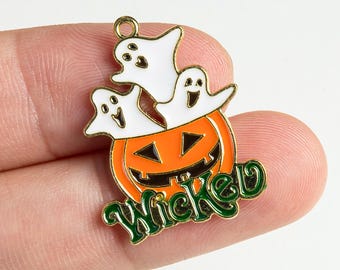 Złe Duchy Dyniowe Charms 10 Sztuk Dekoracje Halloweenowe Charmsy Ze Stopu