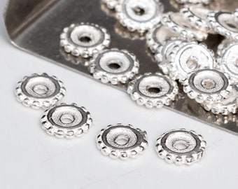 20 Round Slice Spacer Beads 925 Sterling Silver 4x1mm  (64029-2187)