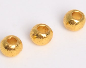 200 Metallperlen 3 mm Rund Messing Perlen goldfarben (64387-2488)