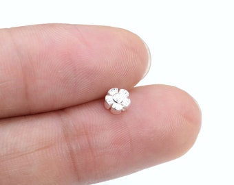 5 Flower Spacer Beads 925 Sterling Silver 5mm  (63985-2133)