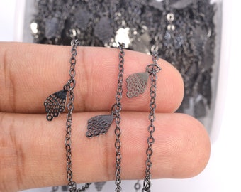 1 FT Leaf Slice Cable Chain Black Tone Brass Chains (30072-S48)