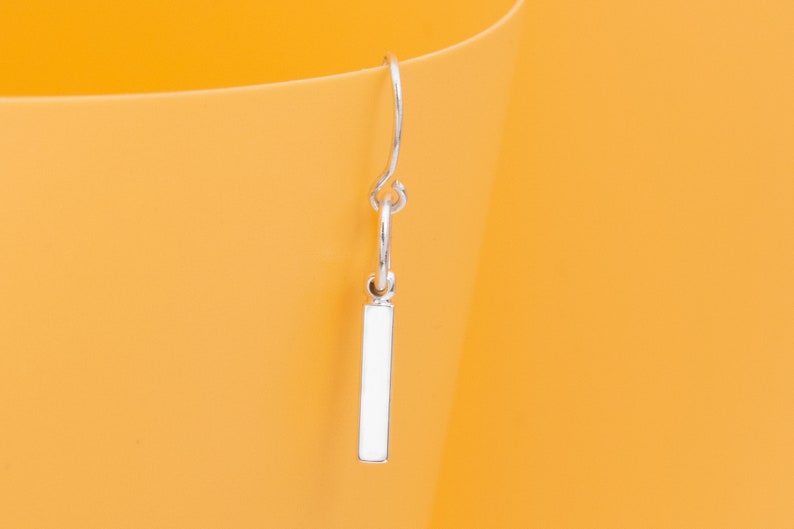 67099-2502 10 Square Stick Bars Pendants Earrings White Gold Tone