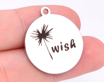 1 pcs Stainless Steel Wish Coin Charm (40953-2166)