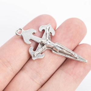 4 Jesus Kreuz Charm Charm Antik Silber Ton (66382-1732)