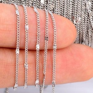 1 YD Chain Silver Tone 1.8mm Brass Chains (60989-S7)