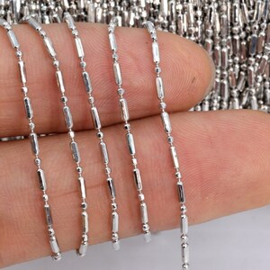 1 YD Chain Silver Tone 1mm Brass Chains (61012-S12)