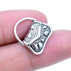 16 pcs Handbag Charm Antique Silver Tone  (61259-2042)