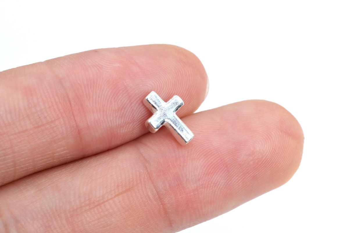 5 Cross Spacer Beads 925 Sterling Silver 9x6mm 640162186 Etsy