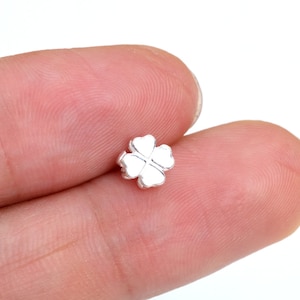5 Four Leaf Clover Spacer Beads 925 Sterling Silver 6x6mm  (63972-2183)