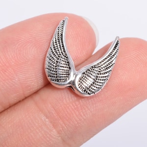 10 pcs 19x18mm Wings Spacer Beads Antique Silver Tone (64658-2545)