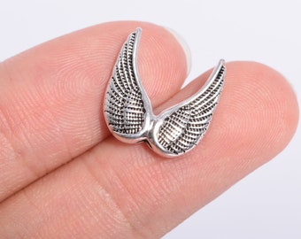5 pcs 19x18mm Wings Spacer Beads Antique Silver Tone (64658-2545)