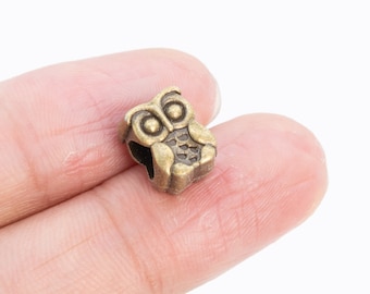 40 Owl Spacer Beads 12x9mm Antique Bronze Tone (65110-2524)