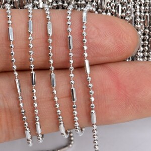 1 YD Chain Silver Tone 1.5mm Brass Chains  (61013-S13)