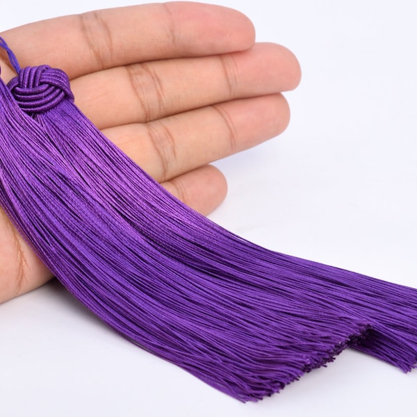 2 pcs Tassels 5.9" / 15cm Polyester Mala Tassel Purple Color (60854-045)