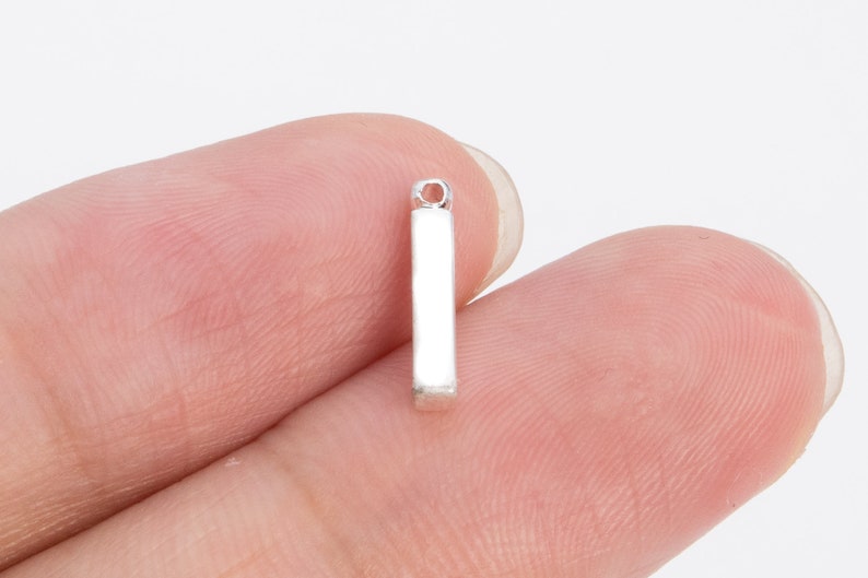 67099-2502 10 Square Stick Bars Pendants Earrings White Gold Tone