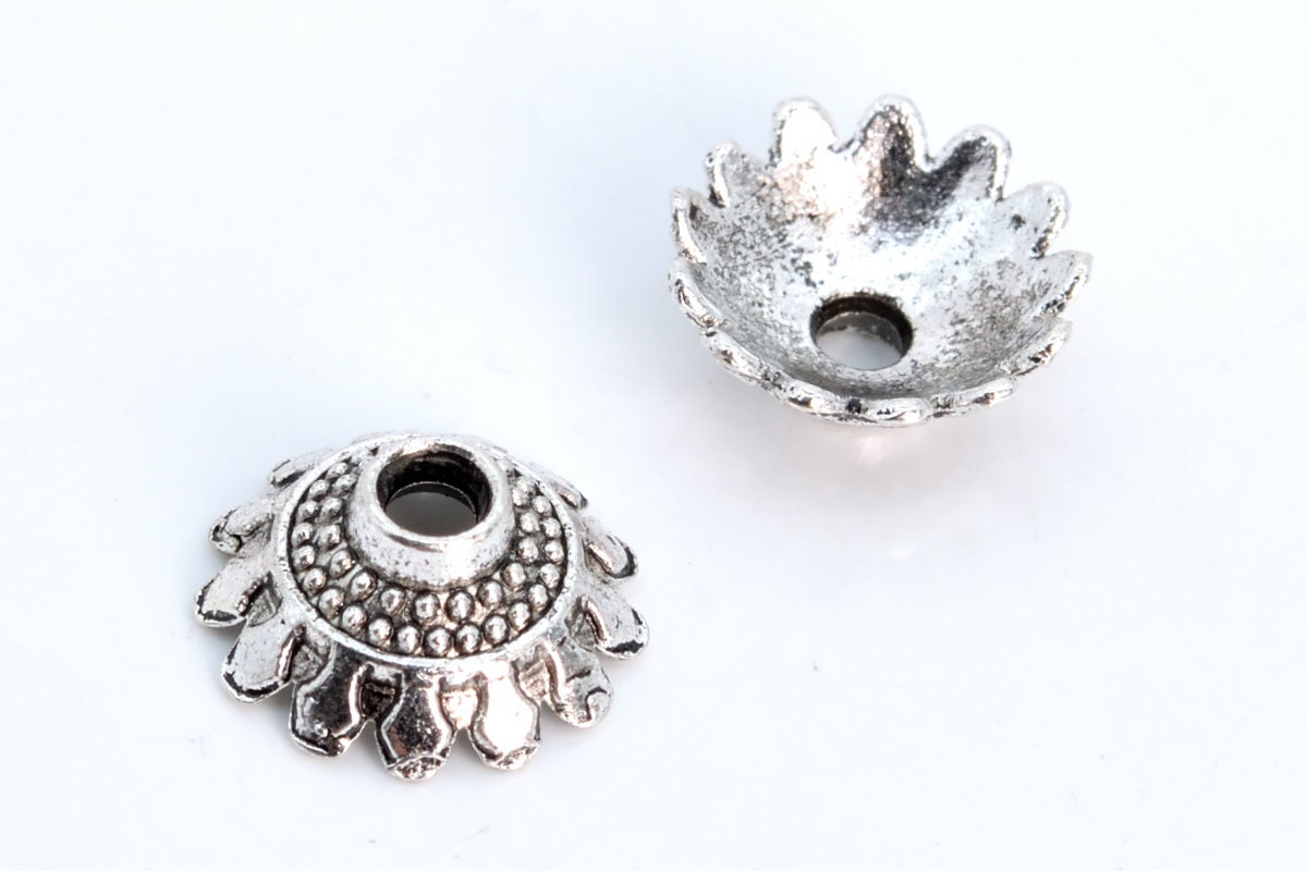 Lot De 10 Perles Calotte Fleur Viel En Argent - Diamètre 5 Mm, Parfaites Pour La Création De Bijoux, Origine France