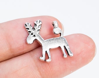 20 Deer Charm Antique Silver Tone (66971-3420) - Etsy