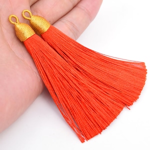 4 kwasten 8 cm polyester malakwastje met lus aan de bovenkant felrode kleur (64172-2471)