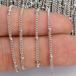1 YD Chain Silver Tone 2.5mm Brass Chains (61079-S13)