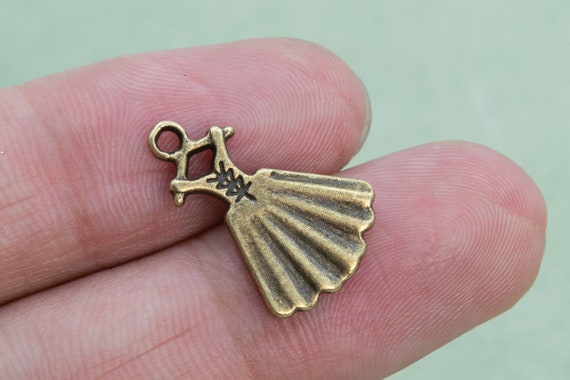 20 Kleider Anhänger doppelseitig Antik Bronze Ton (110324-3138)