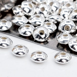 20  Saucer Spacer Beads 925 Sterling Silver 4x2mm  (63943-2131)