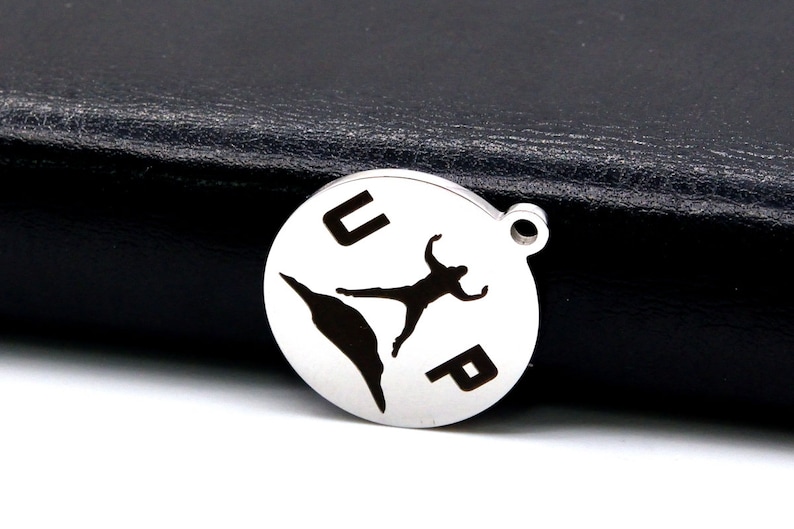 1 pcs Stainless Steel Up Coin Charm 40595-2148