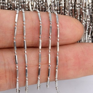 1 YD Chain Silver Tone 1mm Brass Chains  (61010-S12)