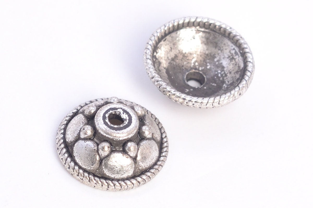 30 pcs 11x5mm Domed Bead Cap Antique Silver Tone 63007-2343 | Etsy
