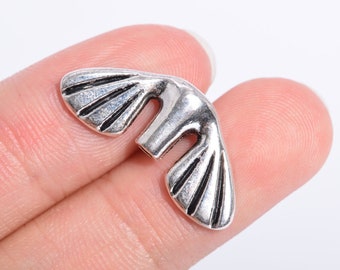 5 pcs 27x12mm Wings Spacer Beads Antique Silver Tone (64653-2545)