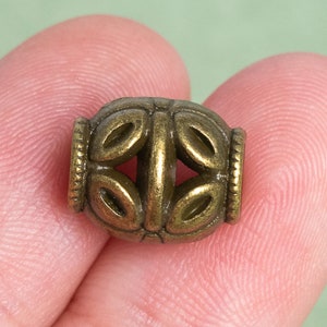 20 Barrel Spacer Beads 10x8mm Antique Bronze Tone (110115-1634)