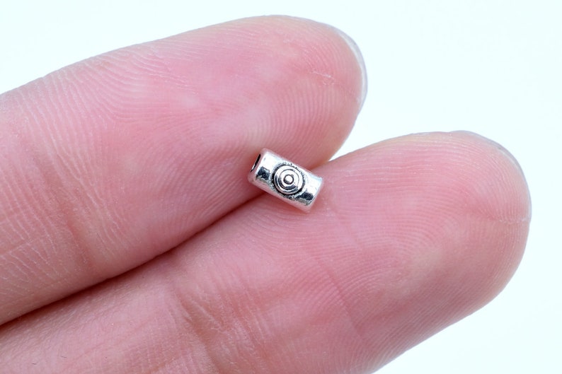 50 pcs 5x3mm Round Tube Spacer Beads Antique Silver Tone 62702-2295