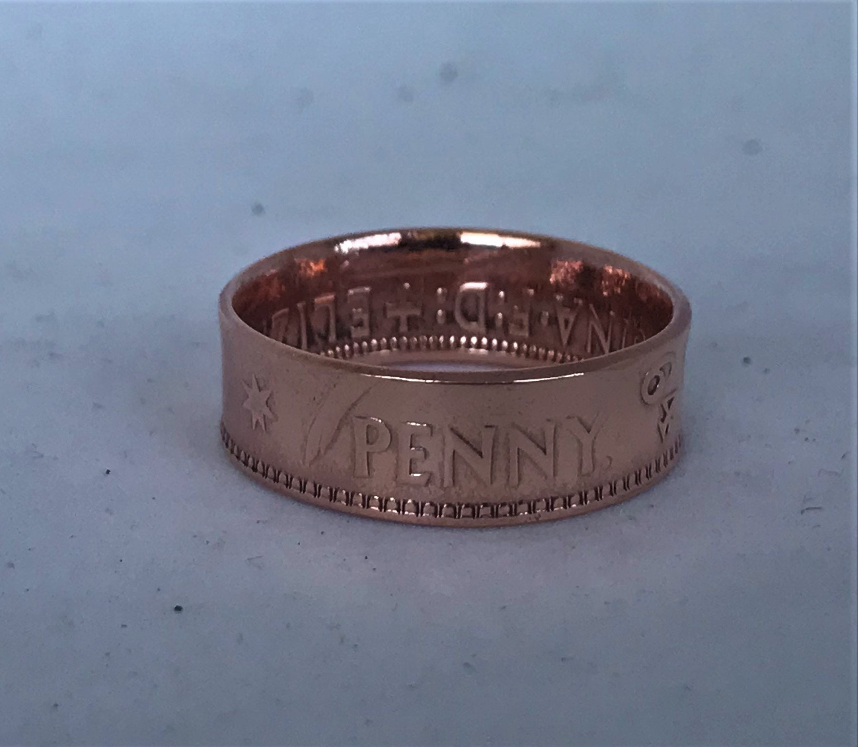 オーストラリア、10進法以前の1ペニー、コインリング - Etsy 日本