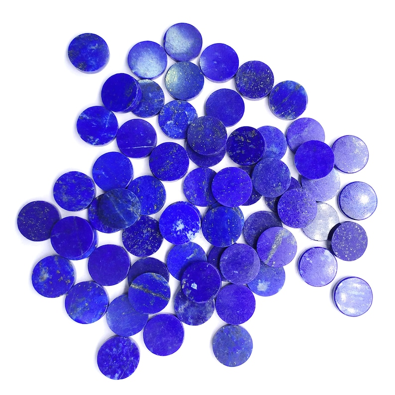 8x8 20x20 mm 12x12 10x10 Elegant Natural Lapis Lazuli 6x6 Both Side Polished Gemstones Flat Coin 15x15