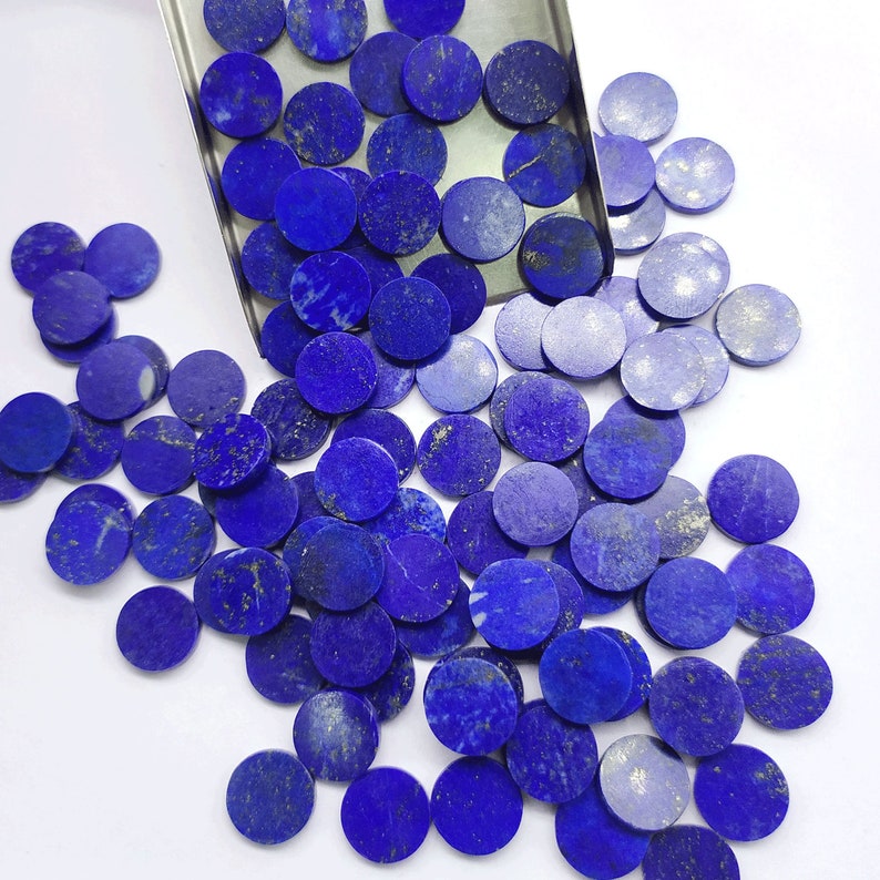 8x8 20x20 mm 12x12 10x10 Elegant Natural Lapis Lazuli 6x6 Both Side Polished Gemstones Flat Coin 15x15