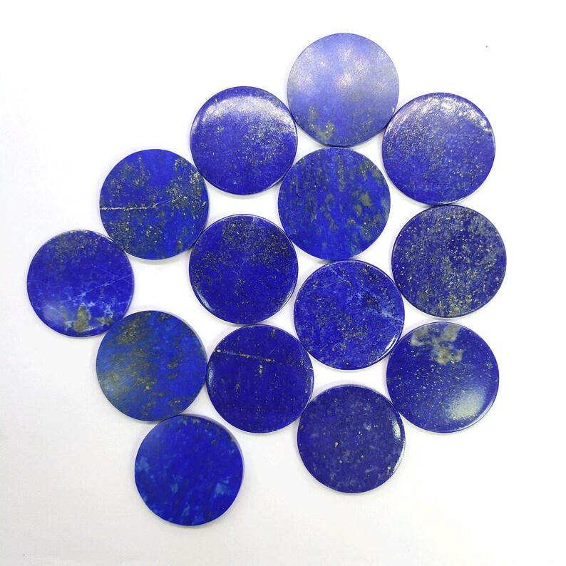 8x8 20x20 mm 12x12 10x10 Elegant Natural Lapis Lazuli 6x6 Both Side Polished Gemstones Flat Coin 15x15