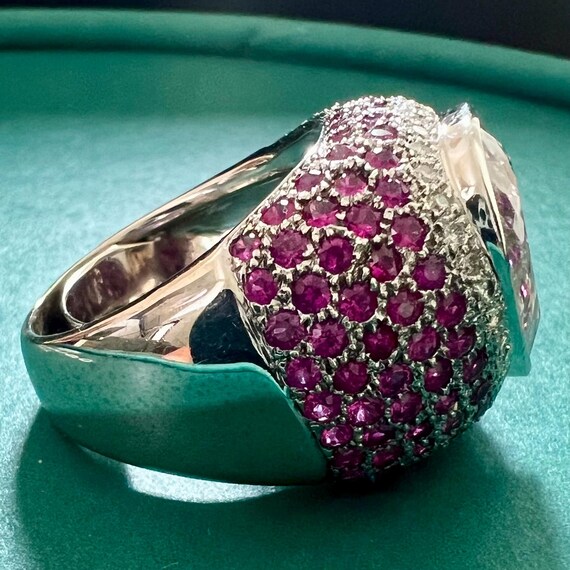 Spectacular kunzite statement ring with diamonds … - image 2