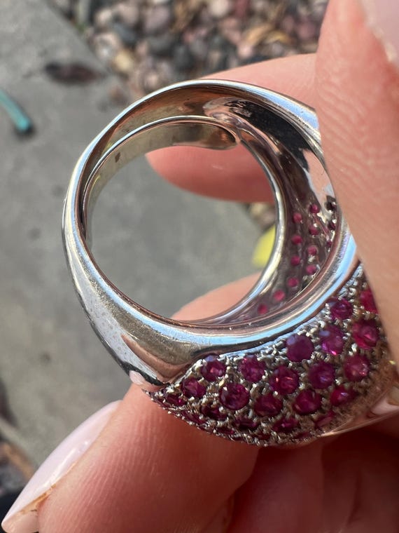 Spectacular kunzite statement ring with diamonds … - image 10