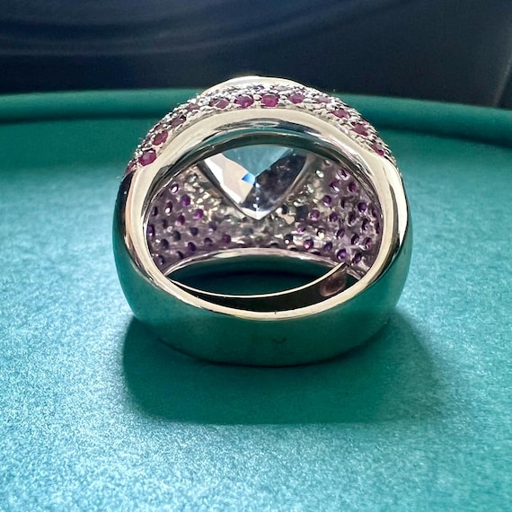 Spectacular kunzite statement ring with diamonds … - image 3