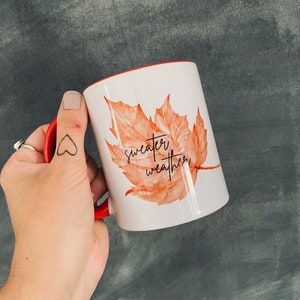 Sweater weather mug, autumn mug, fall mug, autumnal gift, fall gift