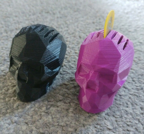 Skull Shape Guitar Plectrum Holder Pleck Pluck Holder x 2 Pick Your Colour